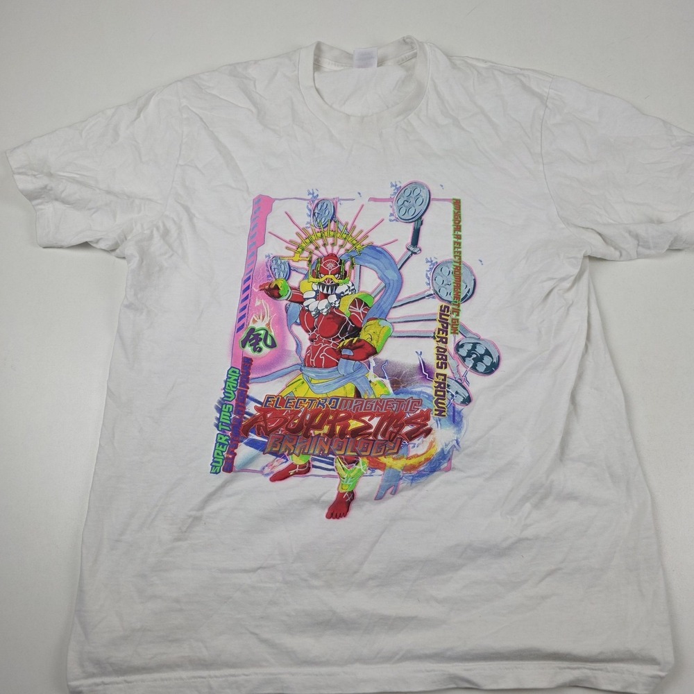 Supreme Brainology Shirt Mens Large White Electromagnetic Graphic Tee Made USA